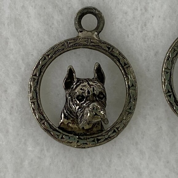 Set of 2 Vintage Boxer Dog Charms Pendants for Earrings Necklace Unbranded - Picture 2 of 7